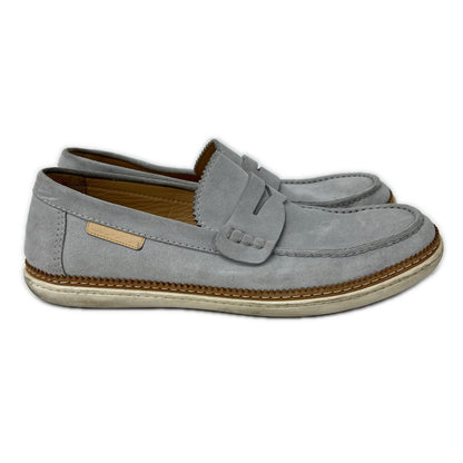 LOUIS VUITTON Suede Coin Loafers Gray Size 7