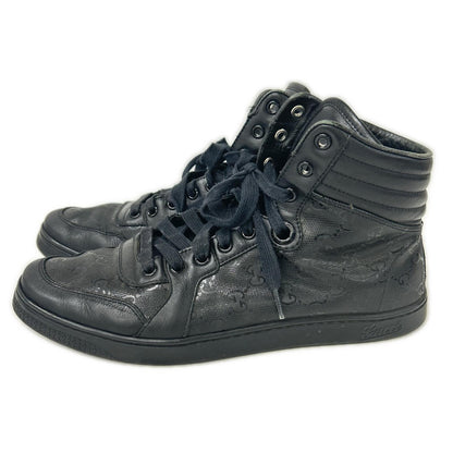 GUCCI GG Imprime PVC Leather Sneakers Black Size 7.5