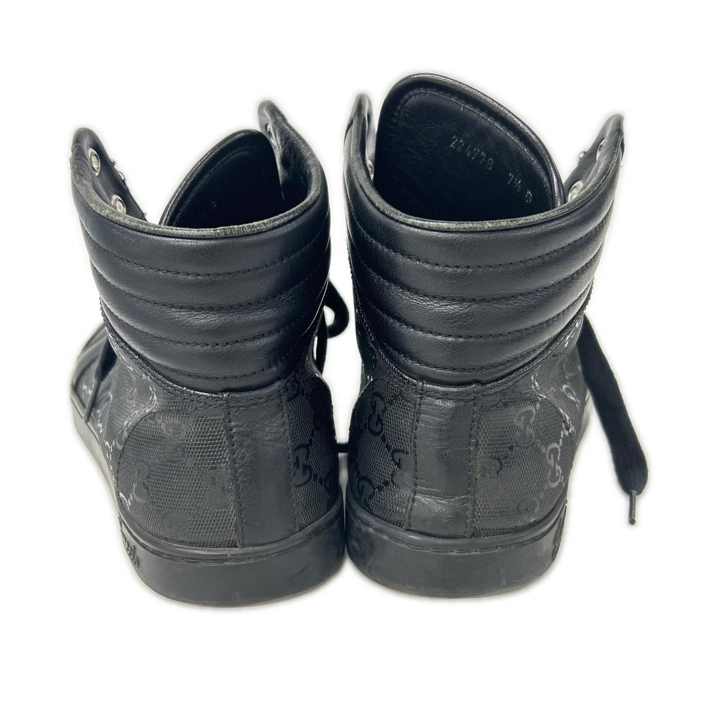 GUCCI GG Imprime PVC Leather Sneakers Black Size 7.5