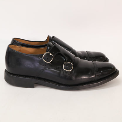 SANDERS 1487B Double Monk Cap Toe Sneakers Black Size 6