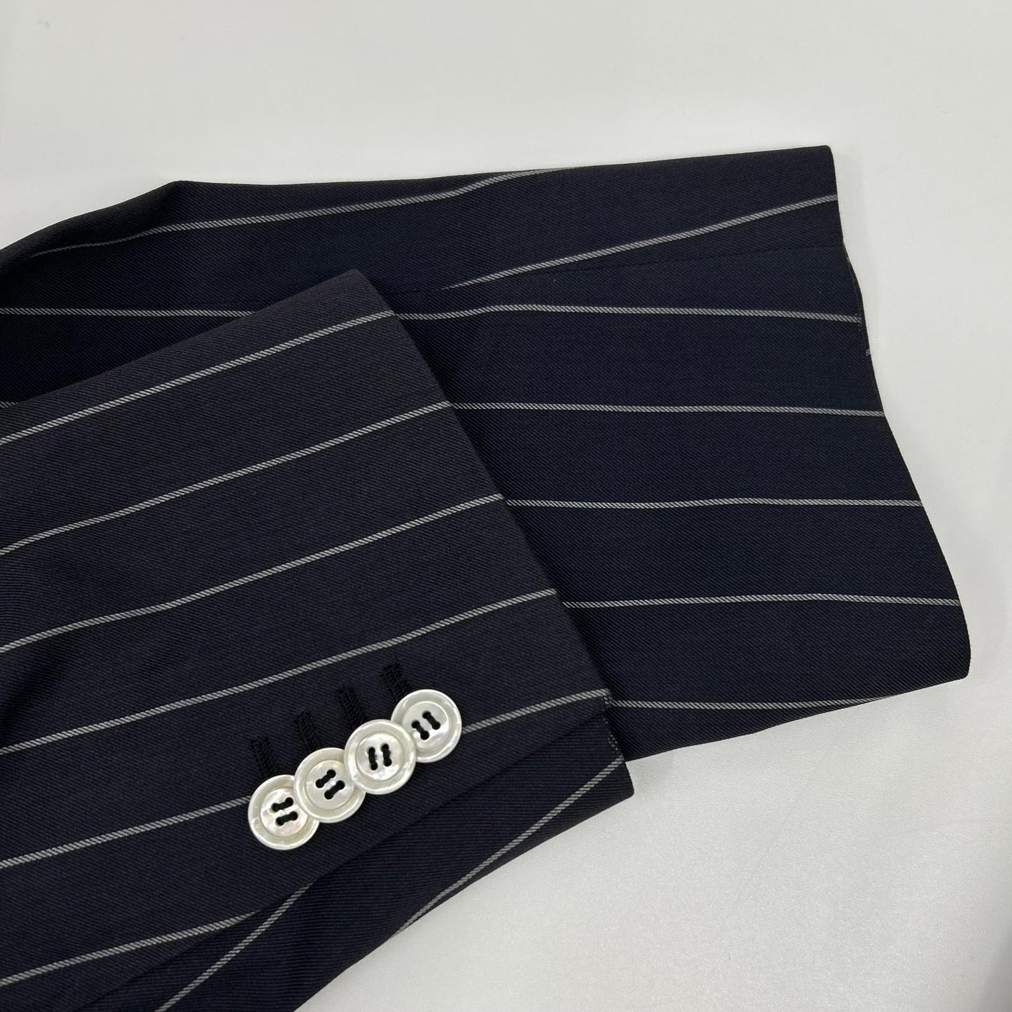 Ermenegildo Zegna TRAVEL Striped 2B Jacket Navy Size 44