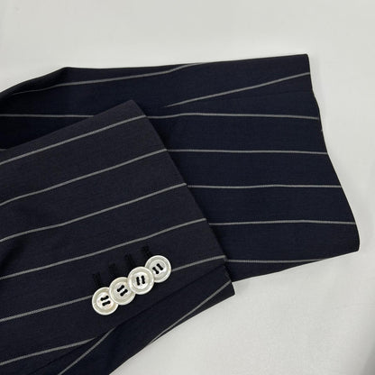 Ermenegildo Zegna TRAVEL Striped 2B Jacket Navy Size 44