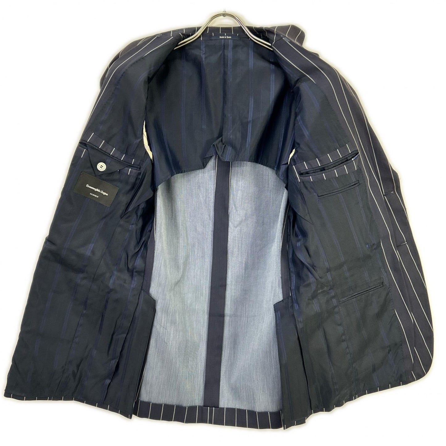Ermenegildo Zegna TRAVEL Striped 2B Jacket Navy Size 44