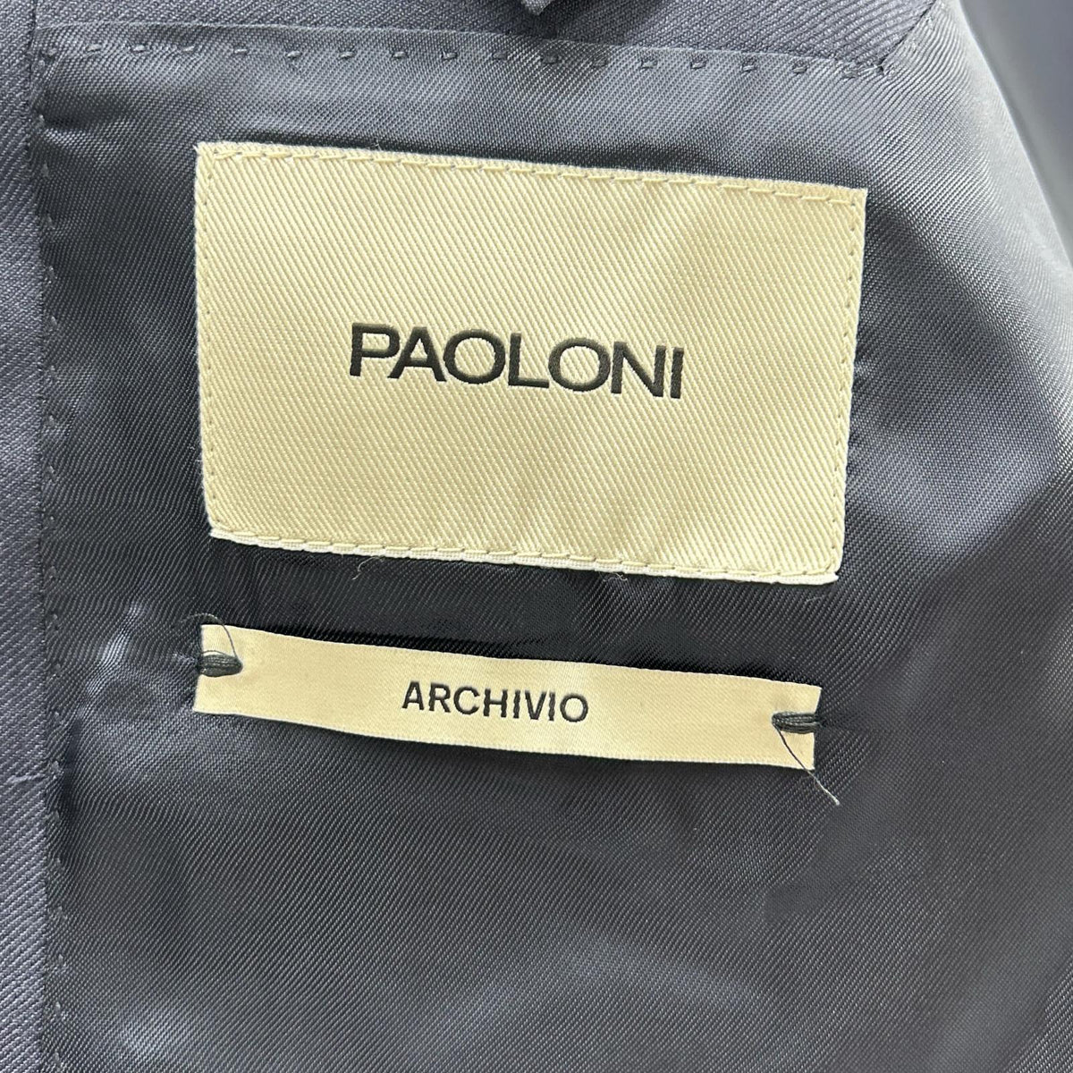 PAOLONI Archivio Cinquantadue 2B Wool Suit Navy Size 52