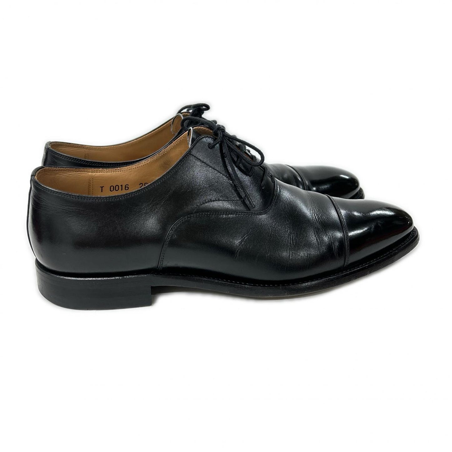 SCOTCH GRAIN T-0016 Cap-Toe Oxford Shoes Black Sneakers Size 26