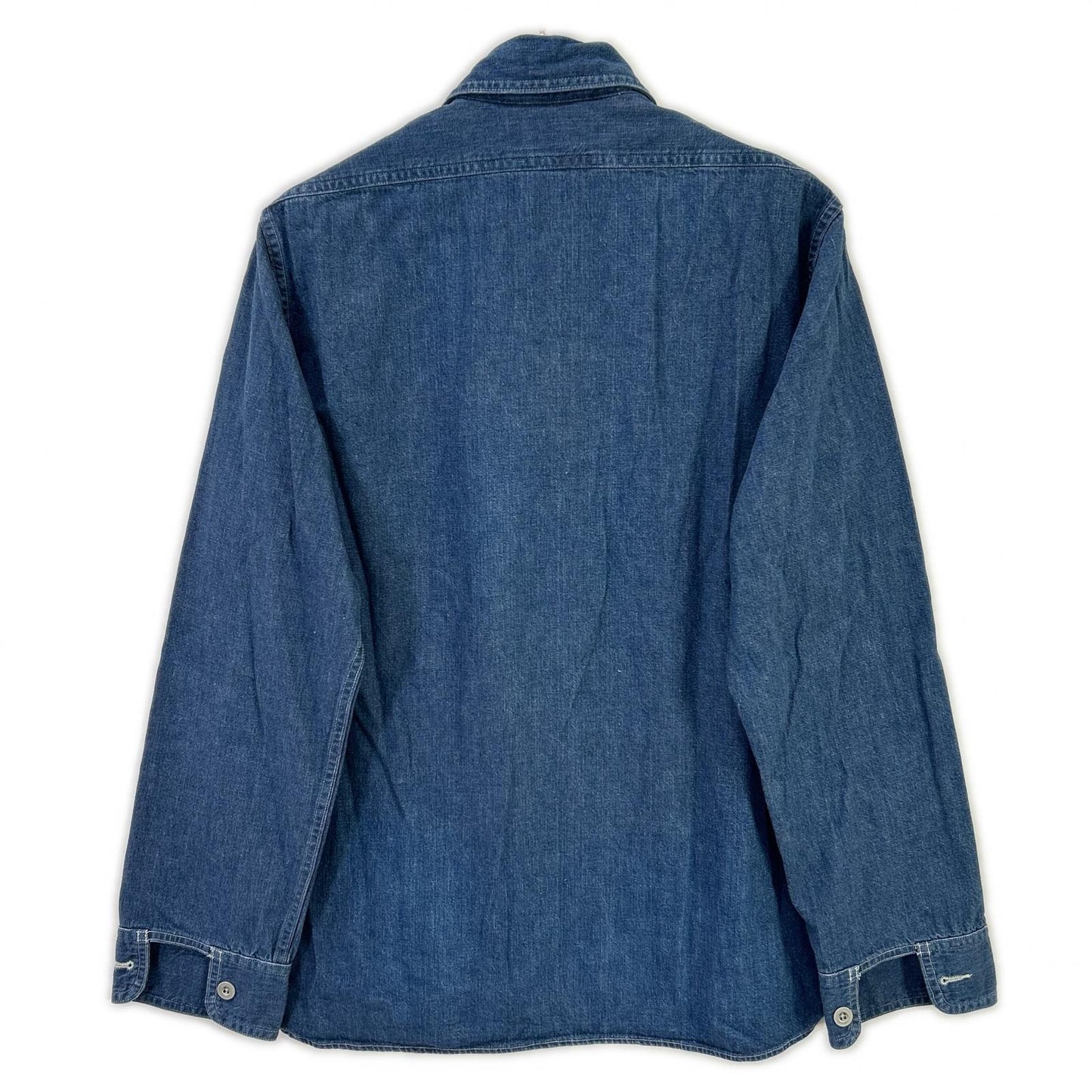 NIGEL CABOURN POH Naval Pullover Denim Shirt Blue Size 48