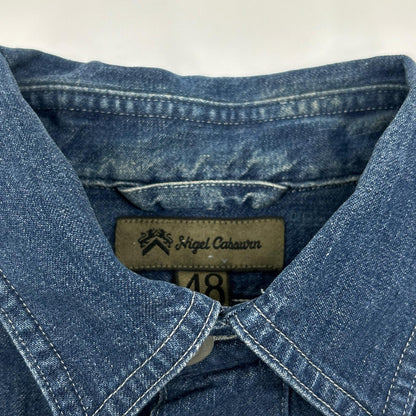 NIGEL CABOURN POH Naval Pullover Denim Shirt Blue Size 48