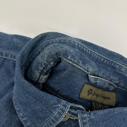 NIGEL CABOURN POH Naval Pullover Denim Shirt Blue Size 48