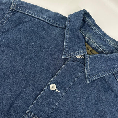 NIGEL CABOURN POH Naval Pullover Denim Shirt Blue Size 48