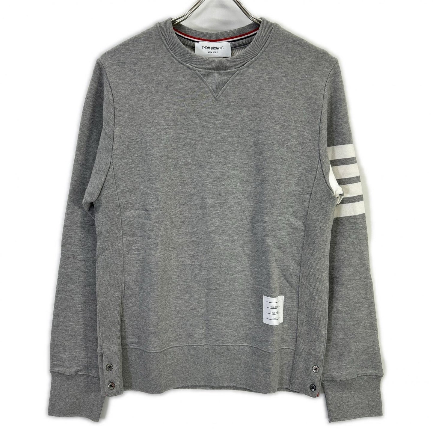 THOM BROWNE Classic Loopback 4-Bar Sweatshirt Gray Size 2