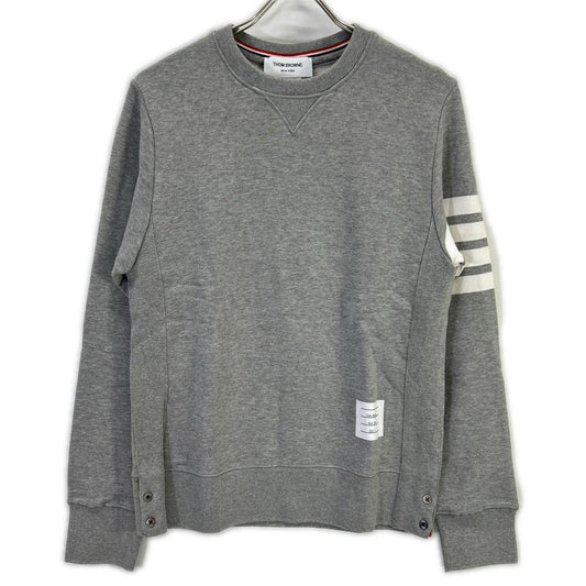 THOM BROWNE Classic Loopback 4-Bar Sweatshirt Gray Size 2