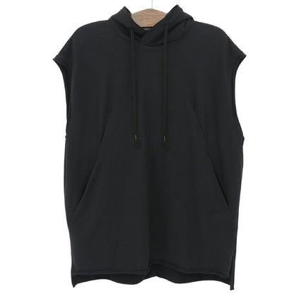 The Viridi-anne Sleeveless Cotton Sweat Hoodie Black Size 3