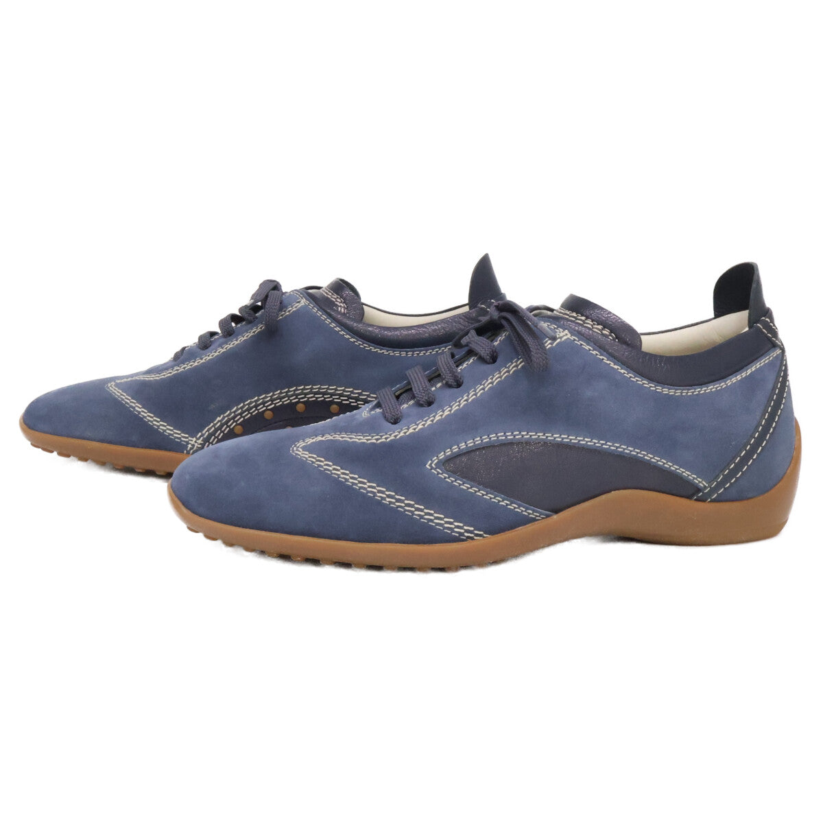 TOD'S OWENS LACED Suede Sneakers Jeans/Navy Size 6