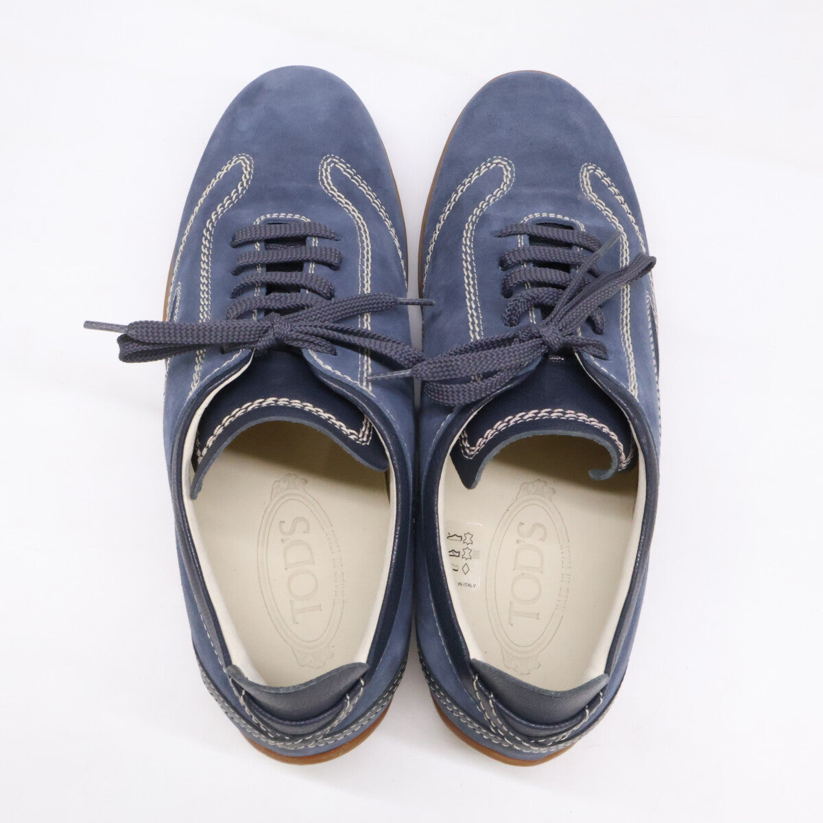 TOD'S OWENS LACED Suede Sneakers Jeans/Navy Size 6