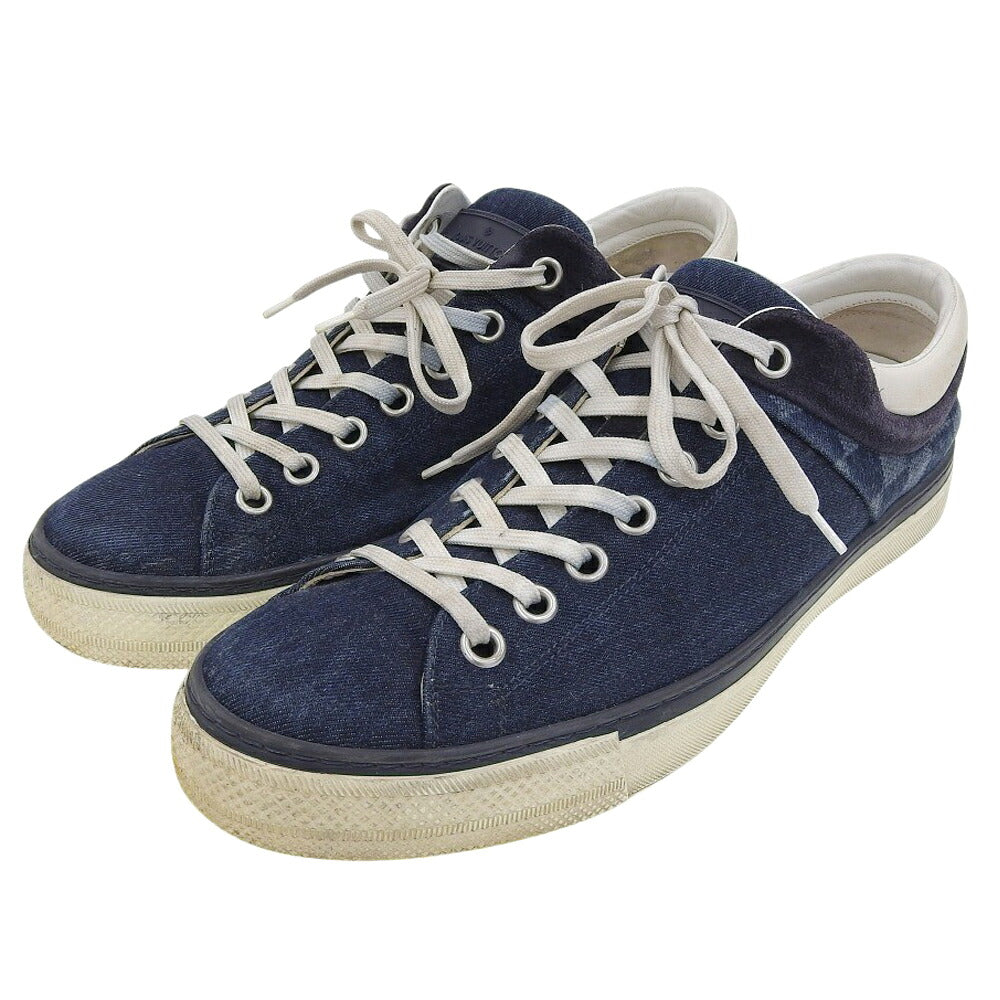 LOUIS VUITTON Damier Denim Sneakers Navy 2015 Size 8