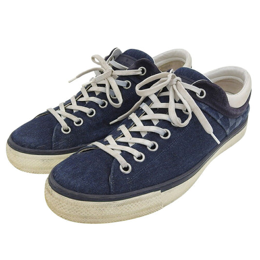 LOUIS VUITTON Damier Denim Sneakers Navy 2015 Size 8
