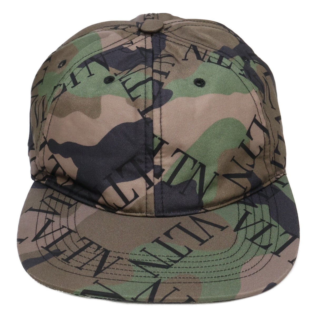Valentino Garavani Camo Logo Nylon Cap Olive Size 58