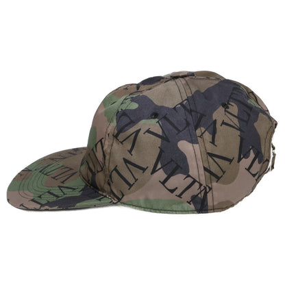 Valentino Garavani Camo Logo Nylon Cap Olive Size 58