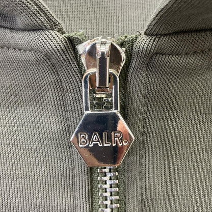 BALR. Khaki Zip-Up Hoodie Size L
