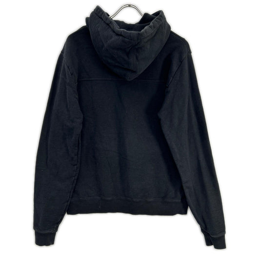 YvesSaintLaurent Black Cotton Signature Logo Hoodie Size XL