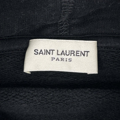 YvesSaintLaurent Black Cotton Signature Logo Hoodie Size XL