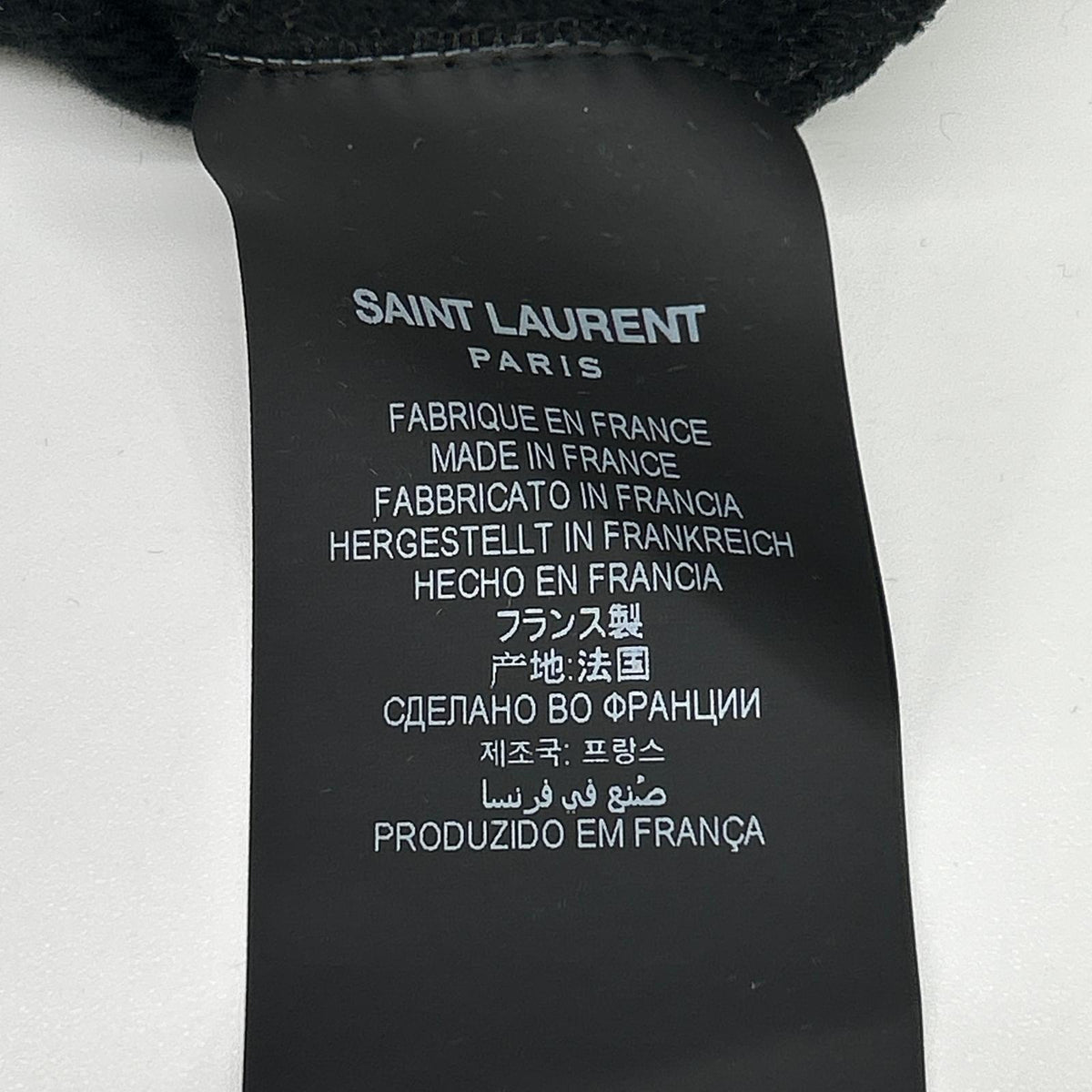 YvesSaintLaurent Black Cotton Signature Logo Hoodie Size XL