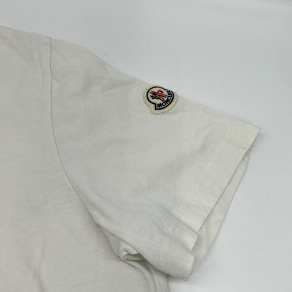 MONCLER 2023 Metallic Front Logo Cotton T-Shirt White Size L
