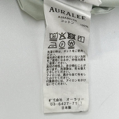 AURALEE Light Green Washed Finx Twill Shirt Size 3