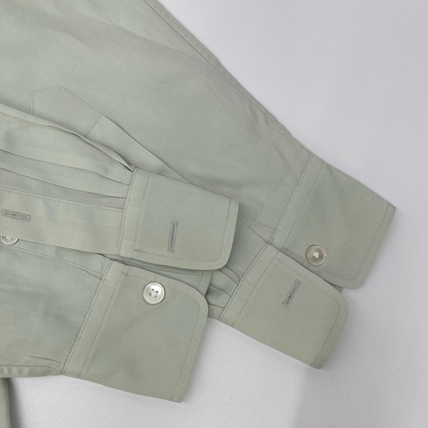 AURALEE Light Green Washed Finx Twill Shirt Size 3