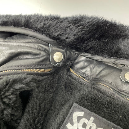schott G-1 Leather Flight Jacket w/ Detachable Boa Size 42