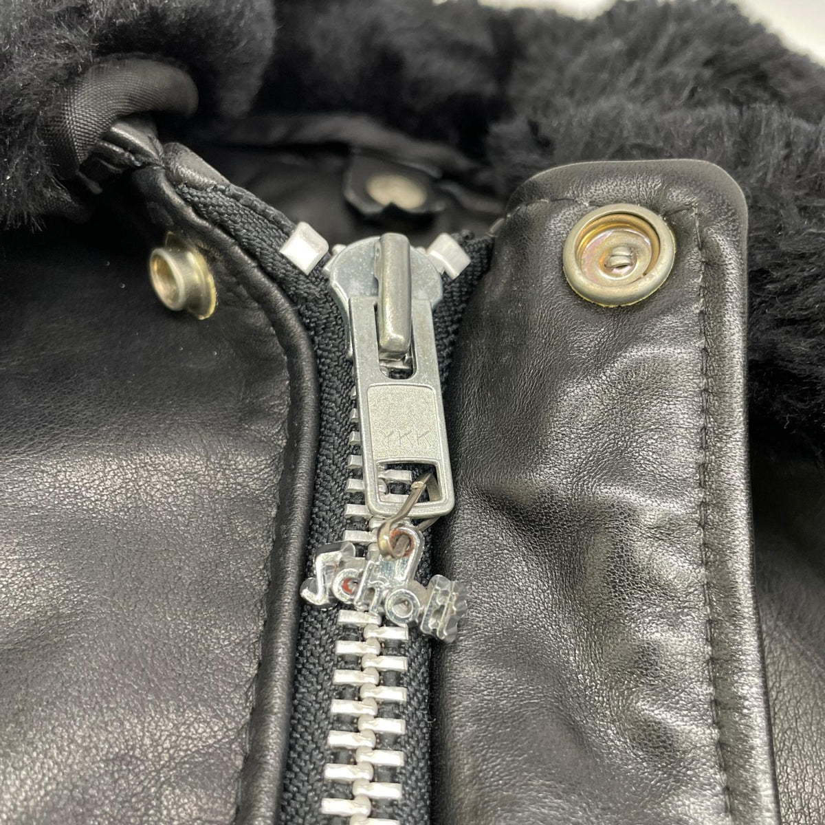 schott G-1 Leather Flight Jacket w/ Detachable Boa Size 42