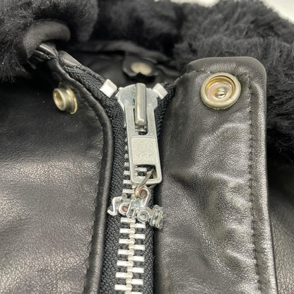 schott G-1 Leather Flight Jacket w/ Detachable Boa Size 42