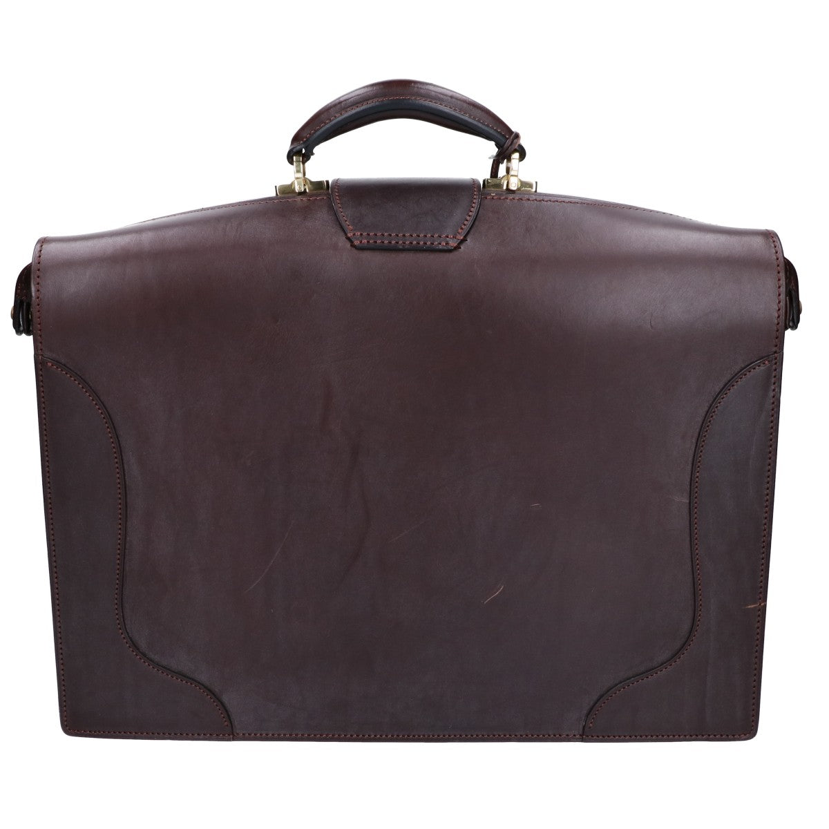 MANSOU Bridle Leather Dulles Business Bag Brown