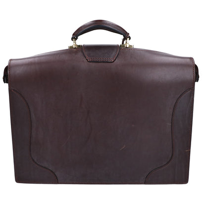 MANSOU Bridle Leather Dulles Business Bag Brown