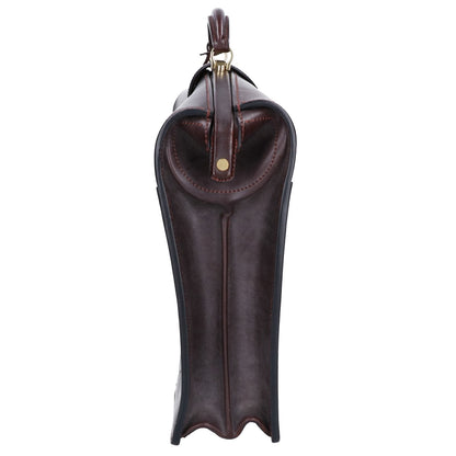 MANSOU Bridle Leather Dulles Business Bag Brown
