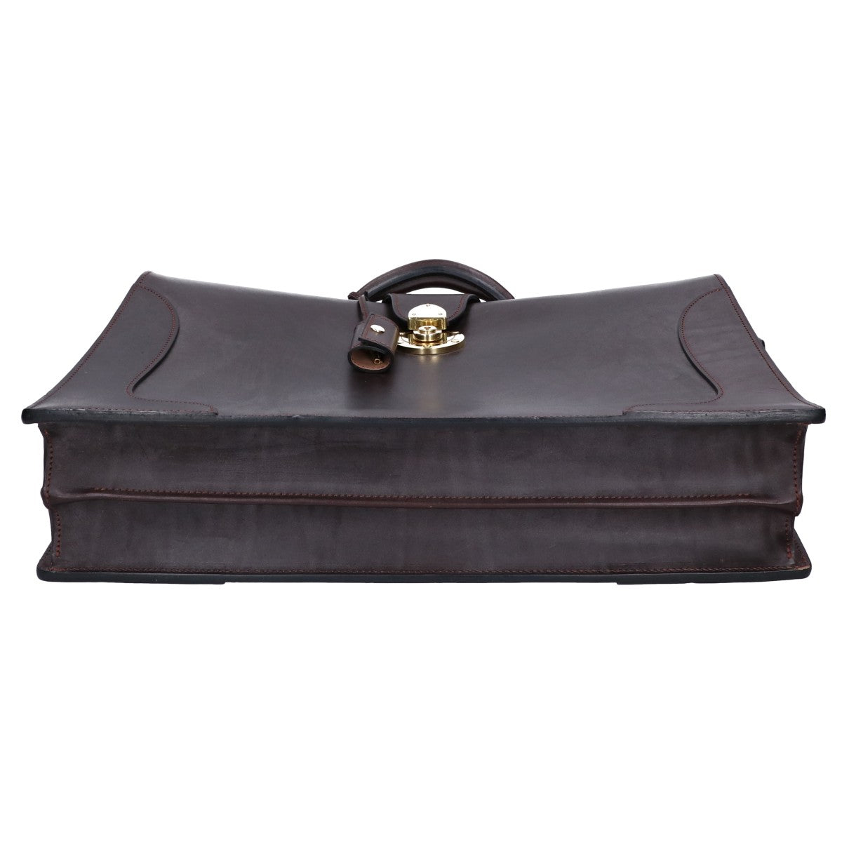 MANSOU Bridle Leather Dulles Business Bag Brown