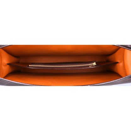 MANSOU Bridle Leather Dulles Business Bag Brown