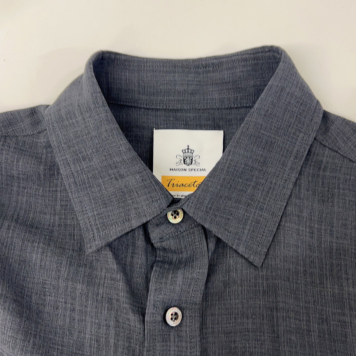 MAISON SPECIAL Gray Triacetate Prime-Over S/S Size 2