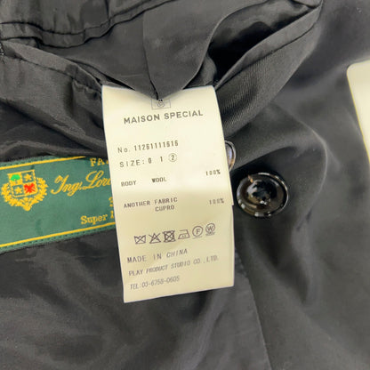 MAISON SPECIAL Black Loro Piana Breasted Blazer Size 2