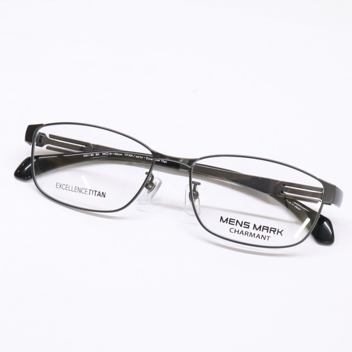 CHARMANT Black Square Eyewear Size 55x16-145MM