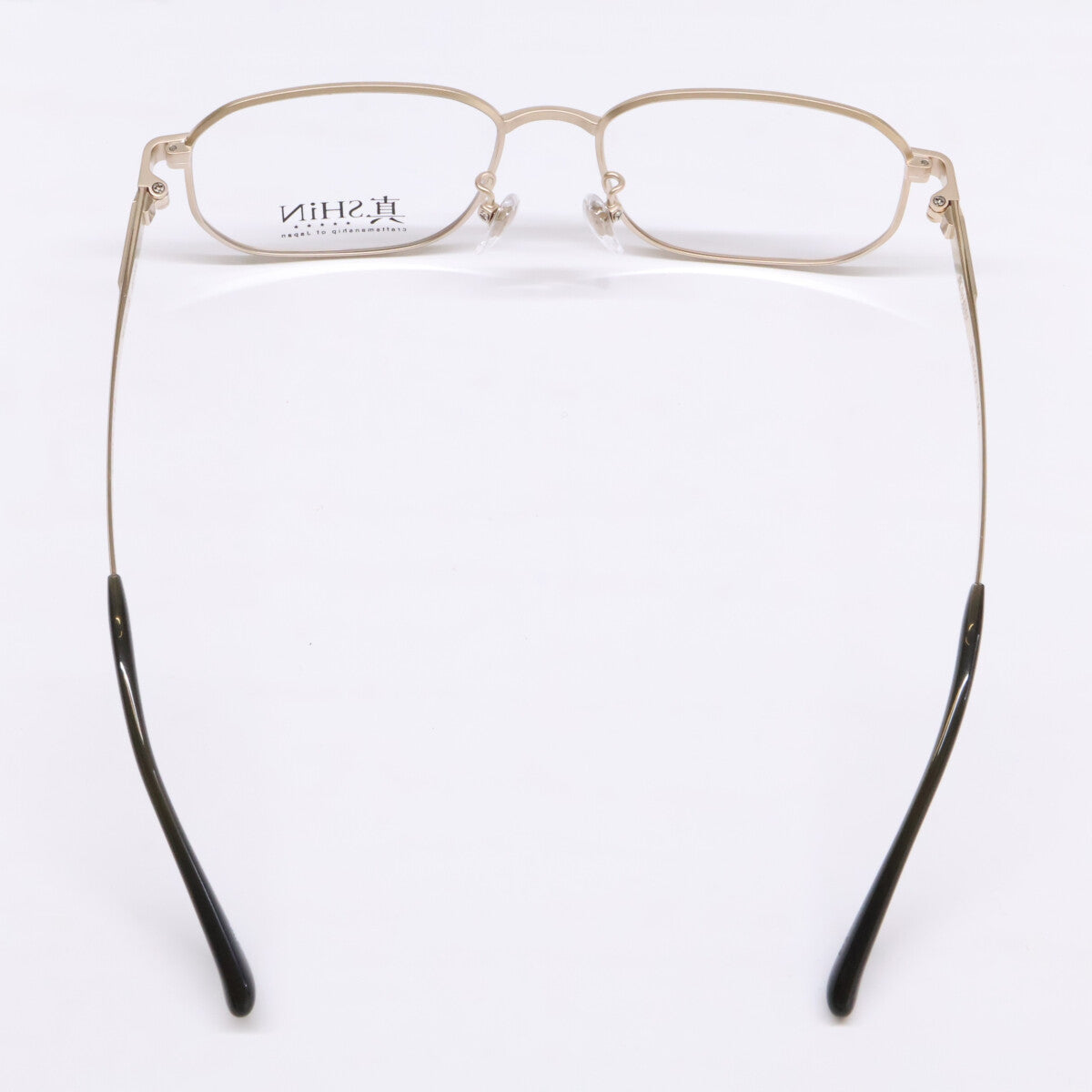 SHiN Matte Gold Square Titanium Eyewear Size 53x17-143