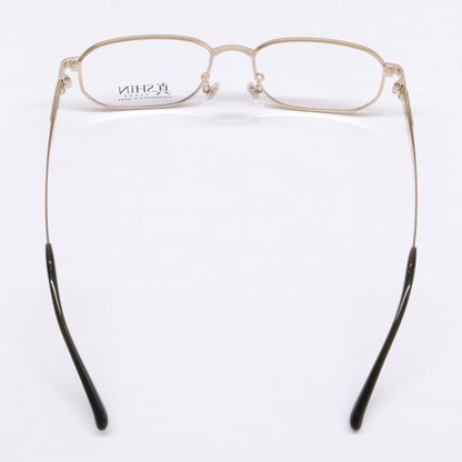 SHiN Matte Gold Square Titanium Eyewear Size 53x17-143
