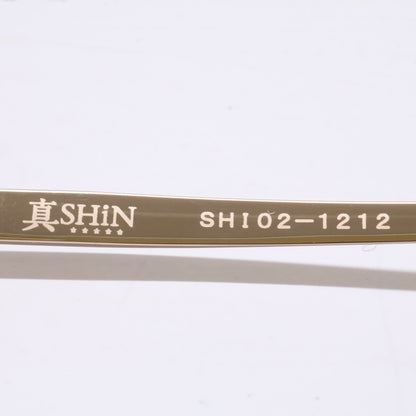 SHiN Matte Gold Square Titanium Eyewear Size 53x17-143