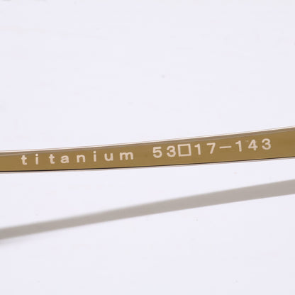 SHiN Matte Gold Square Titanium Eyewear Size 53x17-143