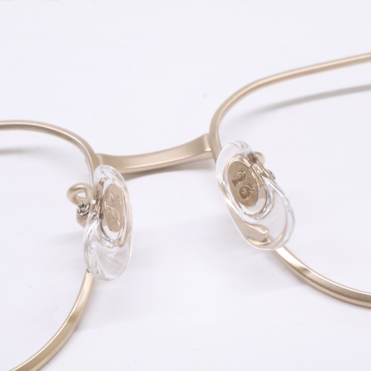 SHiN Matte Gold Square Titanium Eyewear Size 53x17-143