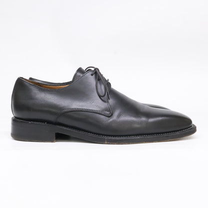 Ermenegildo Zegna Black Plain Toe Leather Shoes Size 7