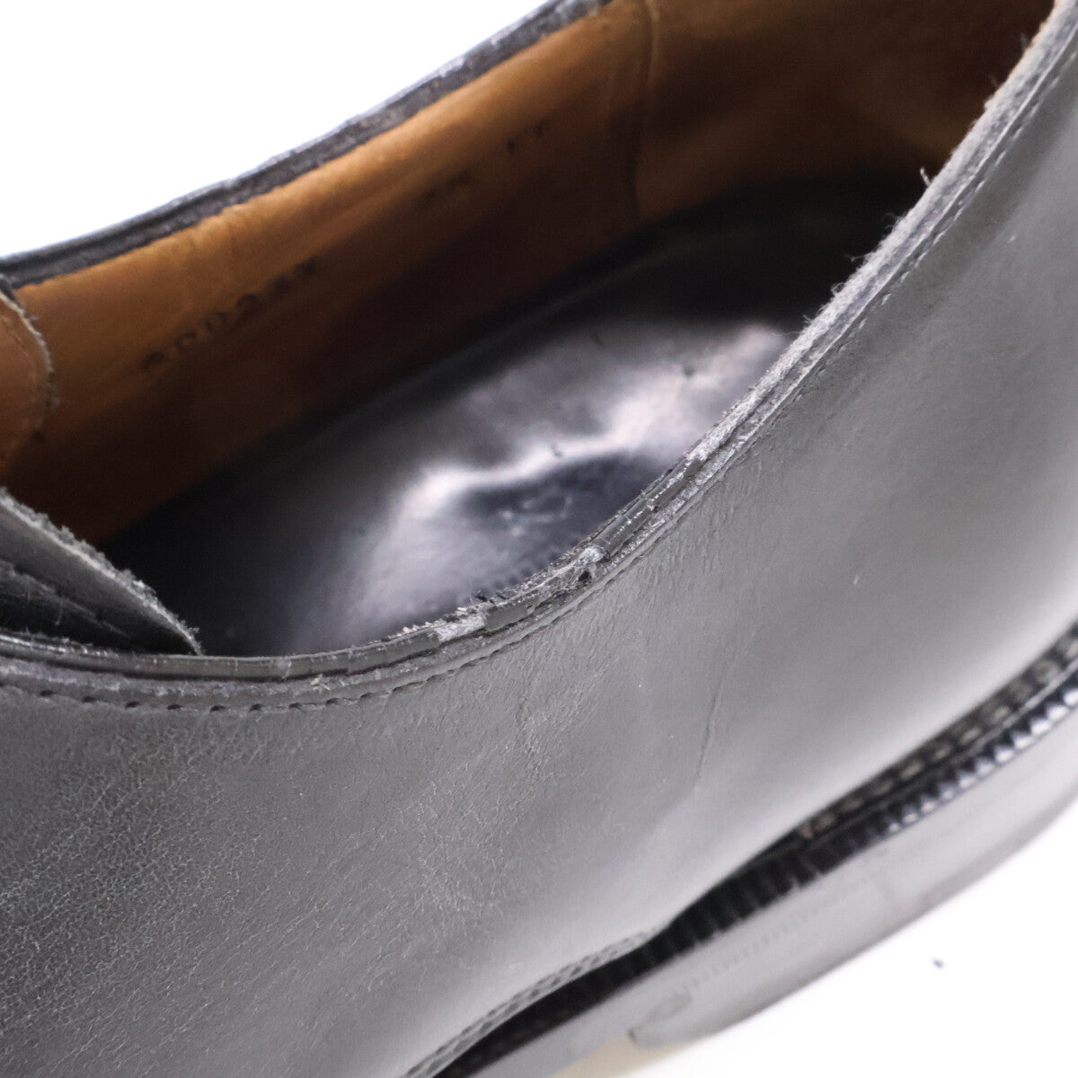 Ermenegildo Zegna Black Plain Toe Leather Shoes Size 7