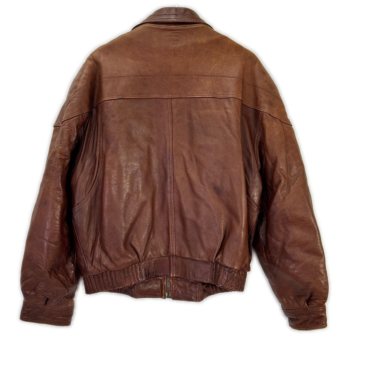 POLLINI Brown Quilted Leather Jacket Size M