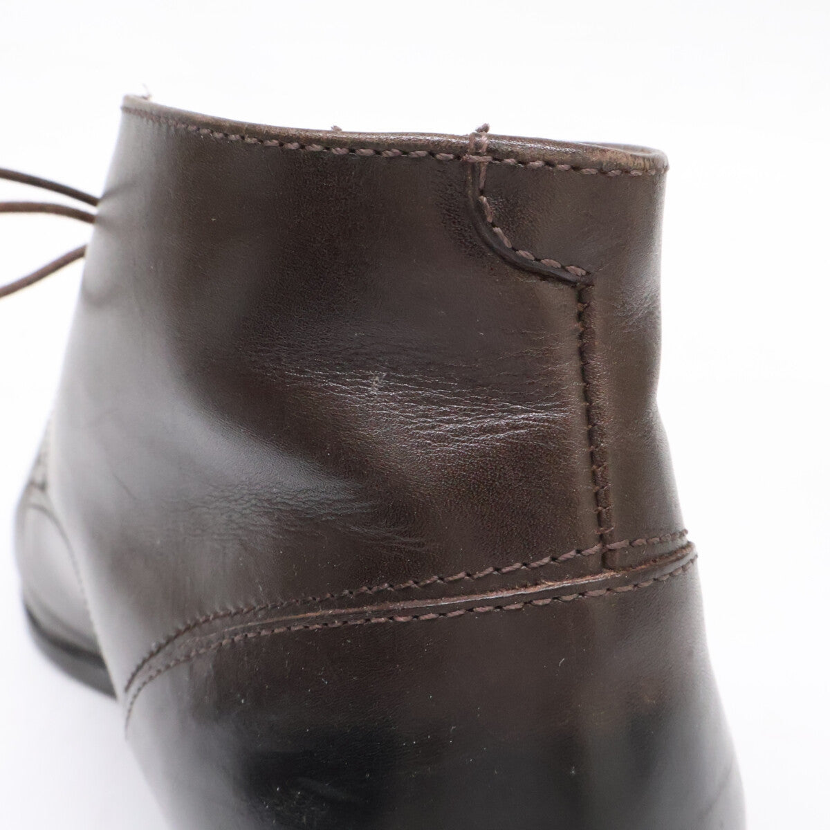 Ermenegildo Zegna Leather Chukka Boots Dark Brown Size 7.5