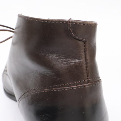 Ermenegildo Zegna Leather Chukka Boots Dark Brown Size 7.5